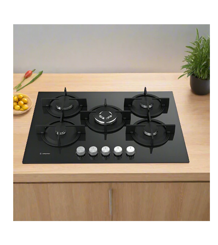 Ariston 75 cm Built-In Gas Hob Cooker - AGS 72 S/BK - Image 2