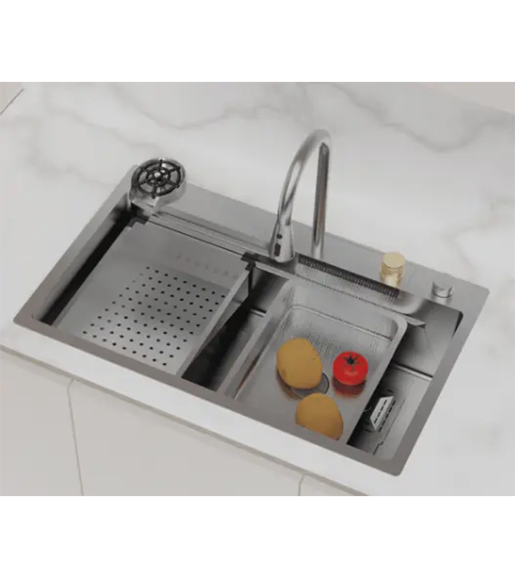 BLACK SINGLE BOWL FULL SET(ARMATURE,BASIN,CUTTING BOARD)+GRID - Image 2