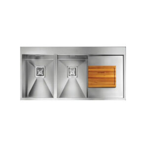 CM CLARK Stainless Steel Double Bowl Sink with Drainer - 812887SCSSP