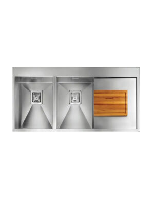 CM CLARK Stainless Steel Double Bowl Sink with Drainer - 812887SCSSP