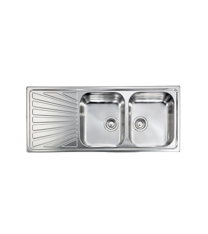CM Cometa Double Bowl Sink with Left Drainer - 811497DCSSX