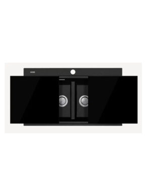 CM Double Bowl Granite Kitchen Sink with Glass Cover - 012994.X3.15.2033