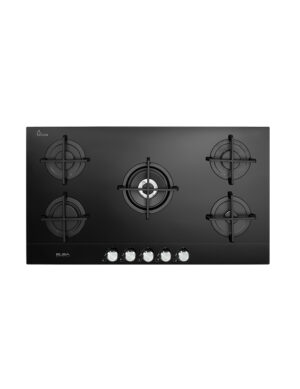 ELBA Ceramic Built-in 5 Gas Burners Hob, 90 cm, Black - ELIO 95-545 CG