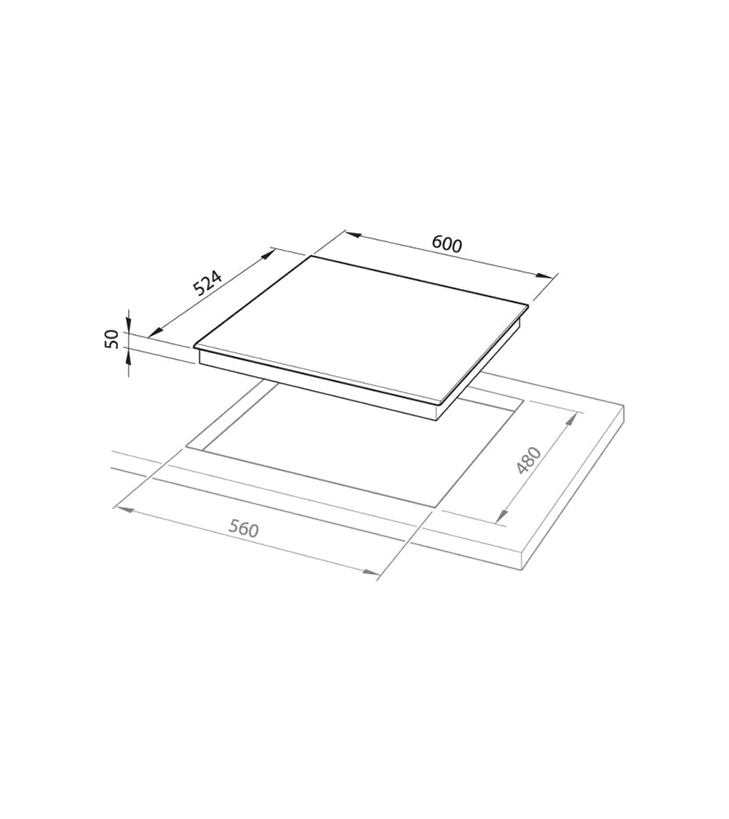 Elba 60cm Vitroceramic Cooktop - EVC 604 XF - Image 3