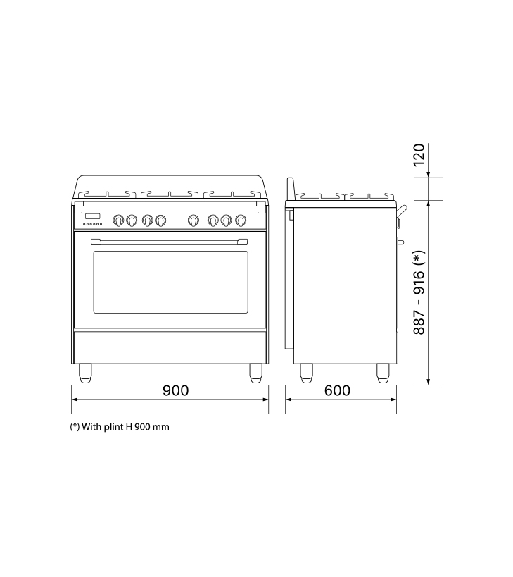Elba Vintage Single Cavity Gas Cooker VB 965 FG - Image 4