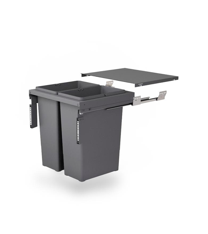 Inoxa Waste Bin, Two Baskets - 97LX/60-2SC - Image 2
