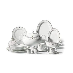 Korkmaz Pearl Collection 86-Piece Round Dinner Set – A8206