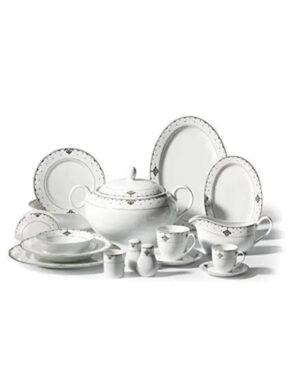 Korkmaz Pearl Collection 86-Piece Round Dinner Set – A8206