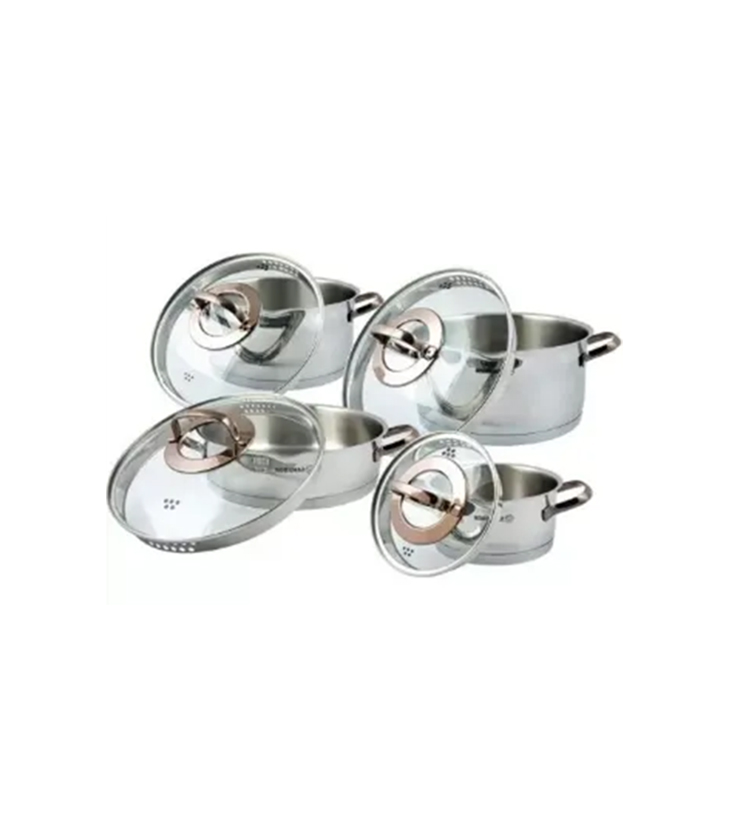Korkmaz Rosana 8-Piece Stainless Steel Cookware Set. - Image 2