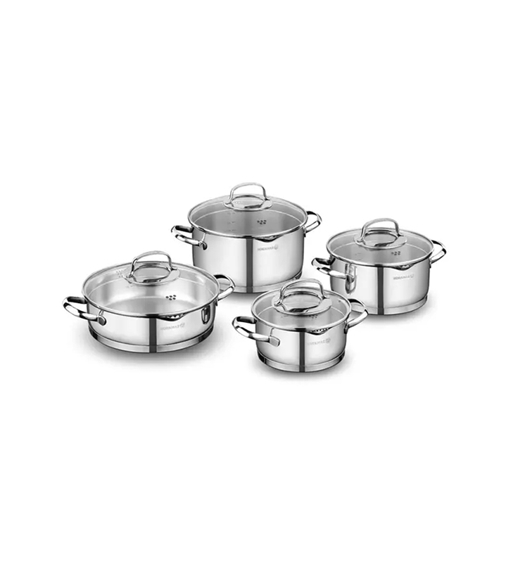 Korkmaz Steamer Pot – 8-Piece Stainless Steel Set - A1999