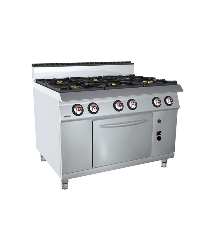 OFFCAR 120 cm 6-Burner Gas Cooker with 70 cm Gas Oven - 80CBG16