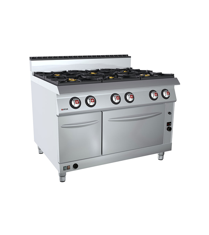OFFCAR 120 cm 6-Burner Gas Range with Gas Oven & Hot Cabinet - 80CBG26C
