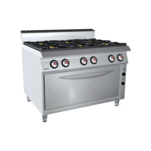 OFFCAR 120 cm 6-Burner Gas Range with Maxi Gas Oven - 80CBG16XL