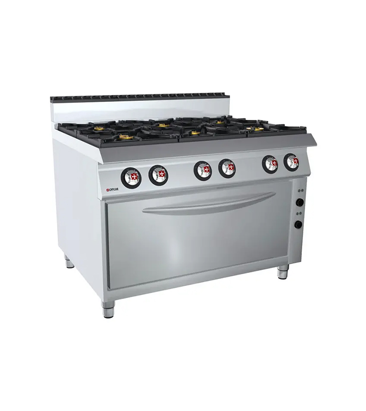 OFFCAR 120 cm 6-Burner Gas Range with Maxi Gas Oven - 80CBG16XL